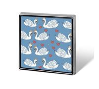 Magnifique badge carré en forme de cygne, broche personnalisée, épingle à revers, pour femmes et hommes