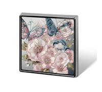 Magnifique badge carré imprimé motif papillon en métal, bouton décoratif, broche, épingles à revers, sac, chapeau, accessoires pour femmes et hommes, aluminium