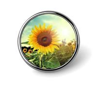 Magnifique badge décoratif en alliage d'aluminium durable rond pour chemises, vestes, chapeaux, uniformes - 2,5 cm
