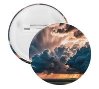 Magnifique badge nuage tempête de pluie en métal, broches rondes légères pour sac à dos, épingles à boutons tendance pour chemises, vestes, châle, manteau, unisexe, 20PCS, Fer blanc, épingles rondes