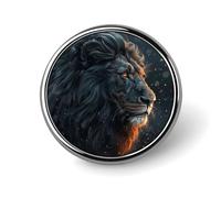 Magnifique badge rond avec image de lion - Broche mignonne pour chapeaux, vestes, décoration personnalisée, accessoires de bijoux pour fête de mariage