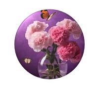 Magnifique badge rond avec papillon violet - Design en fer blanc durable avec impression sur un seul côté, parfait pour les cadeaux personnalisés et la décoration de vêtements, taille unique