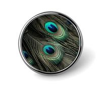 Magnifique badge rond en forme de plumes de paon personnalisé léger et durable en fer blanc pour chapeau, vêtements, sac à dos, épingles décoratives, circulaire, alliage d'aluminium