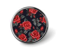 Magnifique badge rond en forme de rose rouge personnalisé, léger et durable, insigne en fer blanc pour chapeau, vêtements, sac à dos, épingles décoratives, circulaire, aluminium, alliage d'aluminium