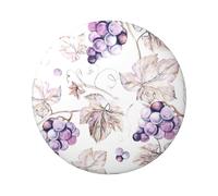 Magnifique badge rond imprimé feuilles de vigne de 6 cm sur un seul côté, parfait pour une décoration personnelle et un cadeau, taille unique, Métal
