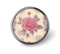 Magnifique badge rond vintage à fleurs pour hommes et femmes, épingles à revers élégantes et durables, badges en métal légers pour chemises, vestes, chapeaux