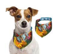 Magnifique bandana d'été en forme de papillon pour chien, lavable, réglable, triangle pour chien - Bavoirs mignons pour chiens de taille moyenne et grande - Chiots et chats de taille M