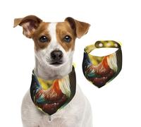 Magnifique bandana d'été pour chien en forme de coq - Lavable et réglable - Bavoirs triangulaires mignons pour chiens de taille moyenne et grande - Chiots et chats - Taille M