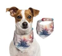 Magnifique bandana d'été pour chien, motif paysage, arbres, flocons de neige, bandanas d'été pour chiens, lavables, réglables, triangulaires, bavoirs mignons pour chiens de taille moyenne et grande