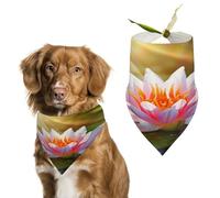 Magnifique bandana pour chien motif nénuphar en coton doux, lavable au quotidien, durable, triangulaire, réversible, convient pour les chiens et chats de petite, moyenne et grande taille