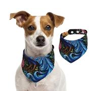 Magnifique bandana pour chien motif paon dans les fleurs, foulard lavable pour petit et grand animal de compagnie, pour fille ou garçon, accessoires pour animaux de compagnie