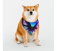Magnifique bandana pour chien papillon lumineux - Grande écharpe triangulaire réglable - Double écharpe réversible lavable - Mouchoir quotidien pour chien de taille moyenne et grande - Cadeau