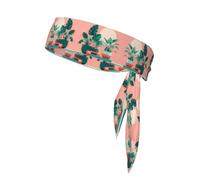 Magnifique bandeau de sport double face avec plantes vertes en pot, bandeau unisexe pour le sport, le fitness et les activités de plein air