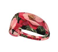 Magnifique bandeau de sport élastique imprimé camélia : bandeau extensible pour la course à pied, la gym, le cyclisme, le yoga, le fitness et les voyages