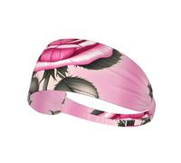 Magnifique bandeau de sport élastique imprimé roses : bandeau élastique pour la course à pied, la gym, le cyclisme, le yoga, le fitness et les voyages
