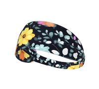 Magnifique bandeau élastique de sport imprimé fleurs colorées : bandeau élastique pour la course à pied, la gym, le cyclisme, le yoga, le fitness et les voyages