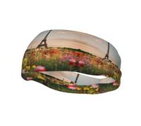 Magnifique bandeau élastique imprimé Tour Eiffel Paris pour femme Bandeau de sport Unisexe pour entraînement yoga course à pied