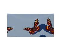 Magnifique bannière de fête polyvalente avec imprimé papillons, décorations pour événements, Thanksgiving, fêtes d'anniversaire, etc