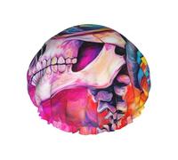 Magnifique bonnet de douche réutilisable en forme de squelette de roche - bonnet de douche double couche imperméable, élastique et respectueux de l'environnement pour un usage quotidien