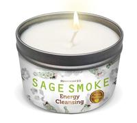 Magnifique bougie de tache de fumée de sauge blanche pure longue durée 101 | 6 oz - 35 heures de combustion | Bougie de cire de soja entièrement naturelle, biologique et sans paraffine.