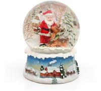 Magnifique Boule à Neige - Père Noël avec Renne - Dimensions : 8,5 x 7 cm/6,5 cm (Hauteur x Largeur/diamètre)