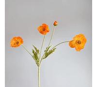 Magnifique bouquet de coquelicots artificiels en soie - Bouquet réaliste (orange)
