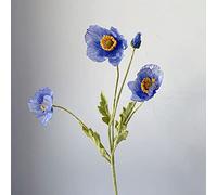Magnifique bouquet de coquelicots artificiels en soie, fleurs artificielles en soie (bleu)