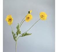 Magnifique bouquet de coquelicots artificiels en soie, fleurs de coquelicot artificielles, plantes réalistes (jaune)