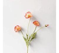 Magnifique bouquet de coquelicots artificiels en soie - Rose corail
