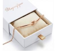 Magnifique Bracelet Noeud Baigné dans l'OR. Marque 2SPLENDID®. Taille ajustable. Ecrin cadeau offert. Pour Noël, Saint Valentin