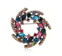 Magnifique broche élégante en forme de guirlande de cristaux pour femme, tendance, luxueuse, strass brillants, boutique, corsages ronds, taille unique, Acrylique