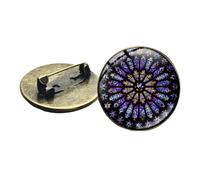Magnifique broche en forme de dôme en verre sur le thème de la cathédrale Notre-Dame de Paris - Cadeau de Noël, Métal