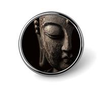 Magnifique broche ronde bouddhiste pour hommes et femmes, accessoire de mode pour col, veste, sac à dos
