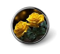 Magnifique broche ronde en forme de roses jaunes, pour chapeaux, vestes, décoration personnalisée, accessoires de bijoux pour mariage, fête, cadeau