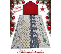 Magnifique calendrier de l'Avent à remplir soi-même en tissu composé d'enveloppes, de sacs en papier et d'étiquettes. Kit complet pour cadeau de Noël (classique)