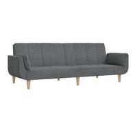 Magnifique Canapé-lit à 2 places avec deux oreillers gris clair tissu SS0000259960