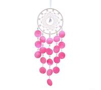 Magnifique carillon à vent en forme de coquillage avec pierres de cristal pour captiver les espaces extérieurs et la sérénité (rose)