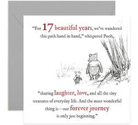 Magnifique carte d'anniversaire de mariage de 17 ans pour mari, épouse, pochon ourson avec mots sincères, design sentimental célébrant le mariage, maman, papa, parents, frère, sœur - Intérieur vierge
