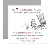 Magnifique carte d'anniversaire de mariage de 7 ans pour mari, épouse, pochon ourson avec mots sincères, design sentimental célébrant le mariage, maman, papa, parents, frère, sœur - Intérieur vierge