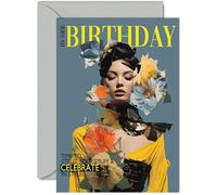 Magnifique carte d'anniversaire - On Trend - Superbe carte d'anniversaire élégante inspirée du magazine de mode pour femme, maman, sœur, fille, amie, grand-mère, cousin, format A5