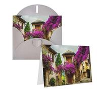 Magnifique carte de vœux imprimée Vieille Ville de Provence avec enveloppes, cartes de Noël demi-pliées, carte de remerciement, pour fête de mariage de vacances, 15 x 10 cm