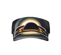 Magnifique chapeau de soleil Saturne pour adulte avec dessus creux, sans rembourrage, sans effet sur la coiffure, fabriqué en 100 % polyester. Noir