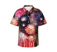 Magnifique chemise hawaïenne à manches courtes pour homme Imprimé Business Casual Plage Surf Bateau, Noir , M