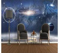 Magnifique Ciel Étoilé En Trois Dimensions Univers Planète Papier Peint 3D Installation Facile Intissé Tapisserie Bureau Salon Canapé Chambre Décoration Murale-350cm×256cm