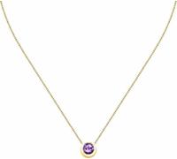 Magnifique collier doré à l'or fin avec améthyste semi-précieuse SAXN02