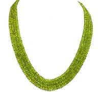 Magnifique collier en cristal péridot de 4 mm, rondelle de 48,3 cm, 4 couches de perles de pierres précieuses, bijoux plastiques, cadeau pour elle, collier pour femme, 4mm, Gemme, Cristal péridot