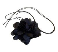 Magnifique collier ras du cou élégant en tissu avec motif floral réglable pour femme