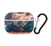 Magnifique coque rigide en polycarbonate avec anneau porte-clés pour AirPods Pro 2e génération pour homme et femme, ouverture facile, style blanc