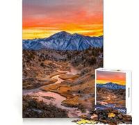 Magnifique Coucher de Soleil sur la Montagne Puzzle de 1000 pièces pour Adolescents Sharp Recall Serene Escape Uniform Cut Perfect Xmas (50x75cm)
