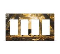 Magnifique couvercle de sortie de forêt, plaque murale à 4 interrupteurs cachés, plaque frontale en thermoplastique pour décoration de prise de courant, couverture d'interrupteur de prise de courant
